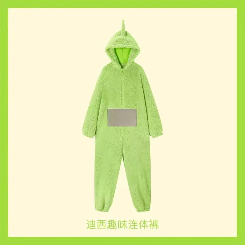 Adults Kids Onesies For groups Soft Long Sleeves Pajamas Dipsy Tinky Winky Po Lala Costumes Home Clothes Women Unisex Homewear Jumpsuit