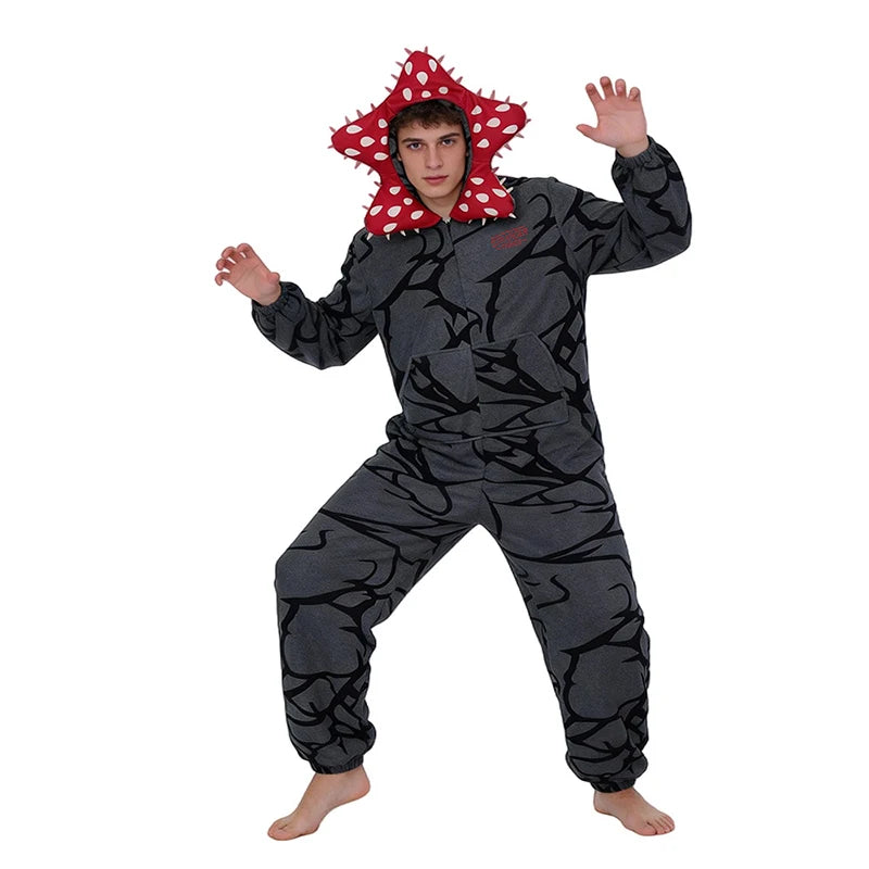 New Adult Kids For groups Fall Winter Thicken Cannibal Flower Demogorgon Cosplay Costume Comfortable Flannel Fabric Pajamas Halloween Suits