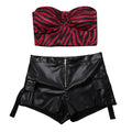 Obsession Nikki Bear Cosplay Costume Green Stripe Shirt Red Zebra Print Halter Top Shorts Halloween Couple Outfit For Carnival