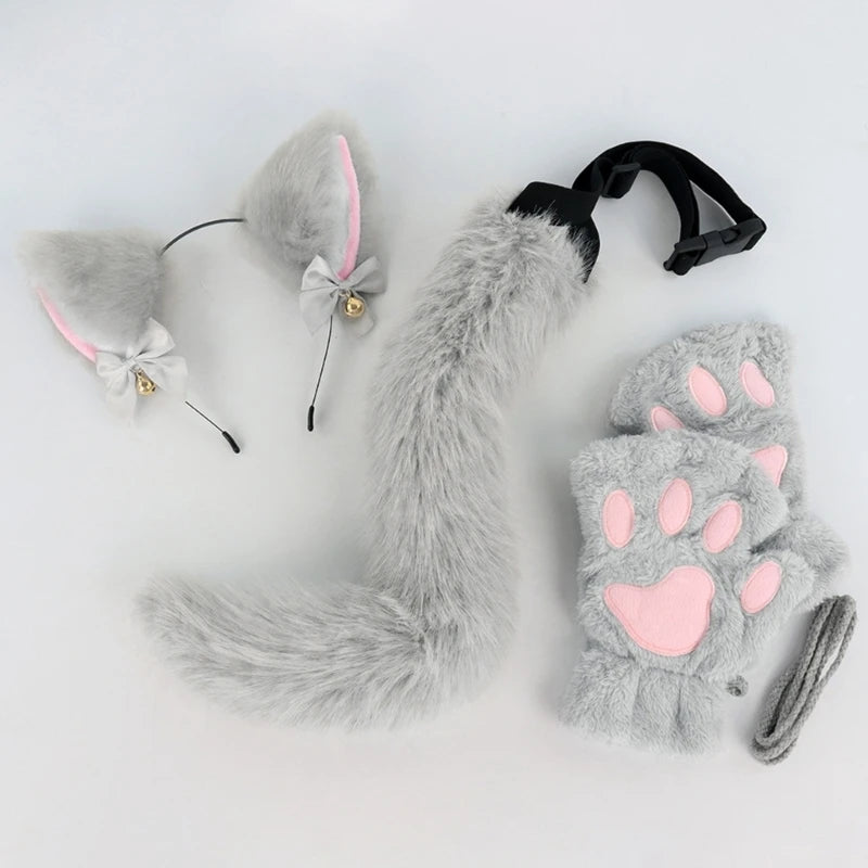 Cats Dress up for groups Costume Includes Headband, Tail, Gloves for Girl Halloween
