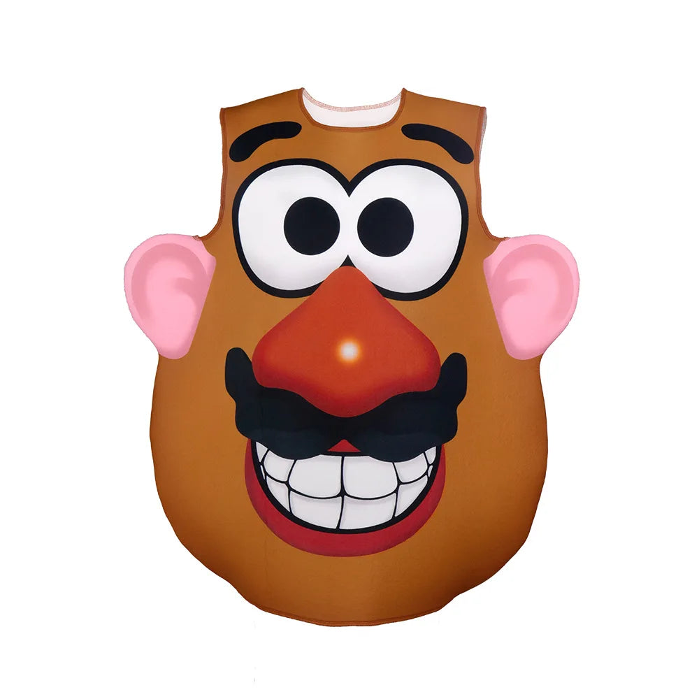 Funny Mr. and Mrs. Potato Head Matching Outfit Halloween Cosplay Tunic Couple Potato Head Costume Carnival Party Disguise Wear