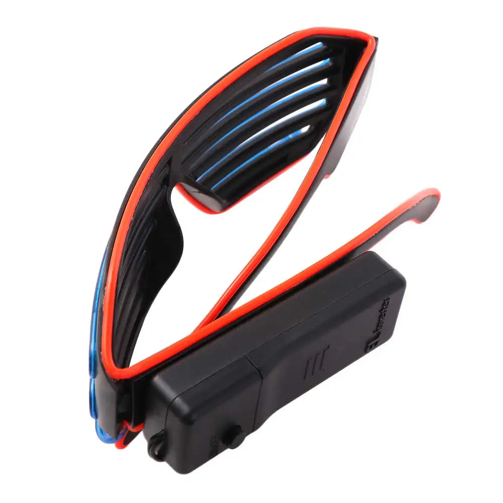 Wireless LED Glowing Glasses Cool Colorful Neon Glasses Double Colors Glow-in-the-dark Luminous Glasses Halloween Costumes