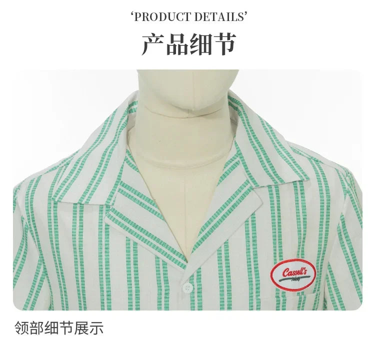 Obsession Nikki Bear Cosplay Costume Green Stripe Shirt Red Zebra Print Halter Top Shorts Halloween Couple Outfit For Carnival