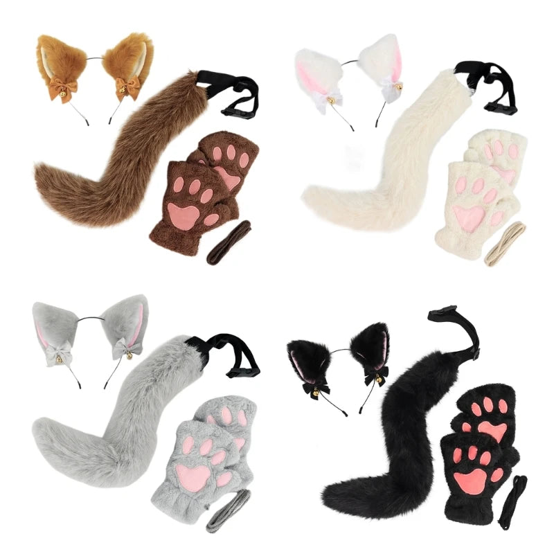 Cats Dress up for groups Costume Includes Headband, Tail, Gloves for Girl Halloween