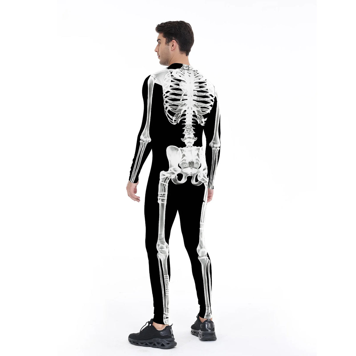 Halloween Cosplay Skeleton Printed Scary Costume Zentai Bodysuit Carnival Purim Family Matching Suits Day of The Dead