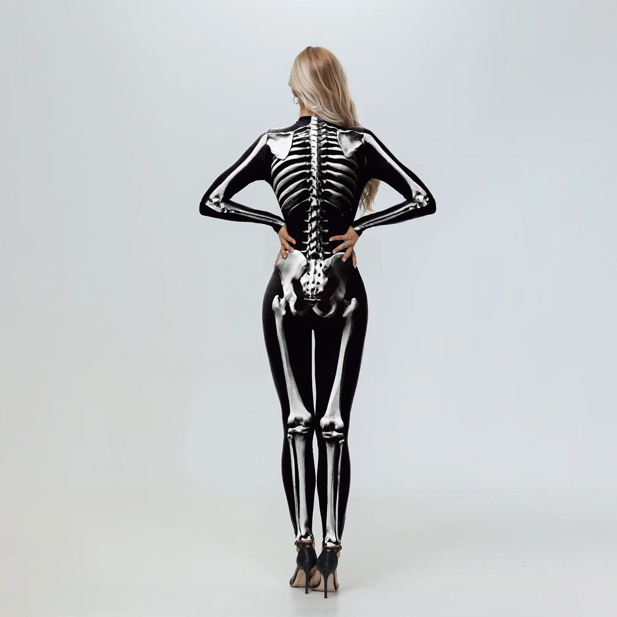 Halloween Cosplay Skeleton Printed Scary Costume Zentai Bodysuit Carnival Purim Family Matching Suits Day of The Dead