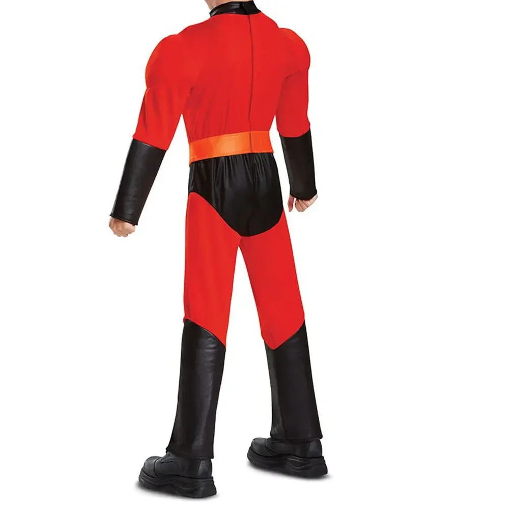 Halloween adult couples incredible cosplay costume anime incredible red jumpsuit mask full set of Halloween costumes for men and women