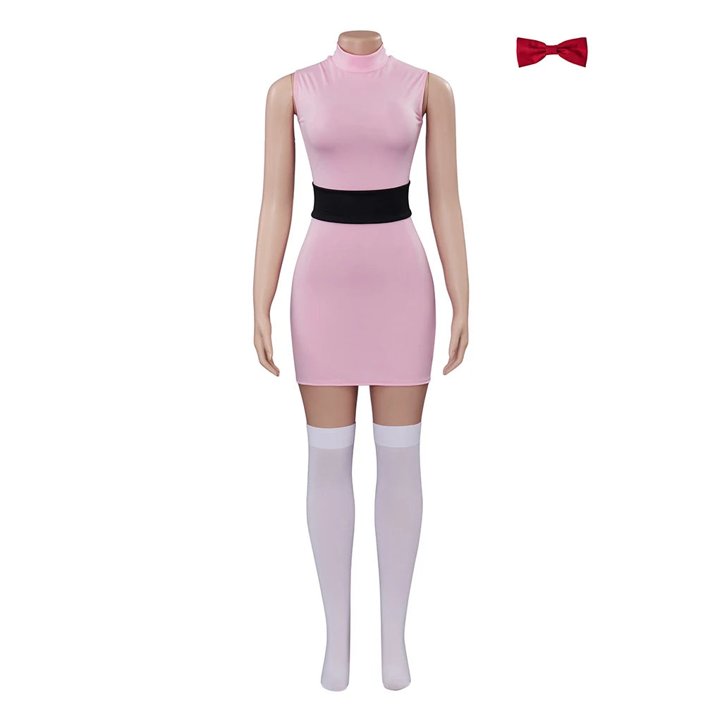 Anime Powerpuff Cosplay Girl Costume Dress Set Blossom Buttercup Bubbles Fancy Dress Halloween Party Women Fancy Dress
