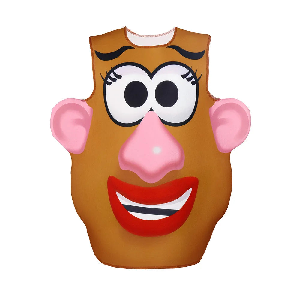 Funny Mr. and Mrs. Potato Head Matching Outfit Halloween Cosplay Tunic Couple Potato Head Costume Carnival Party Disguise Wear