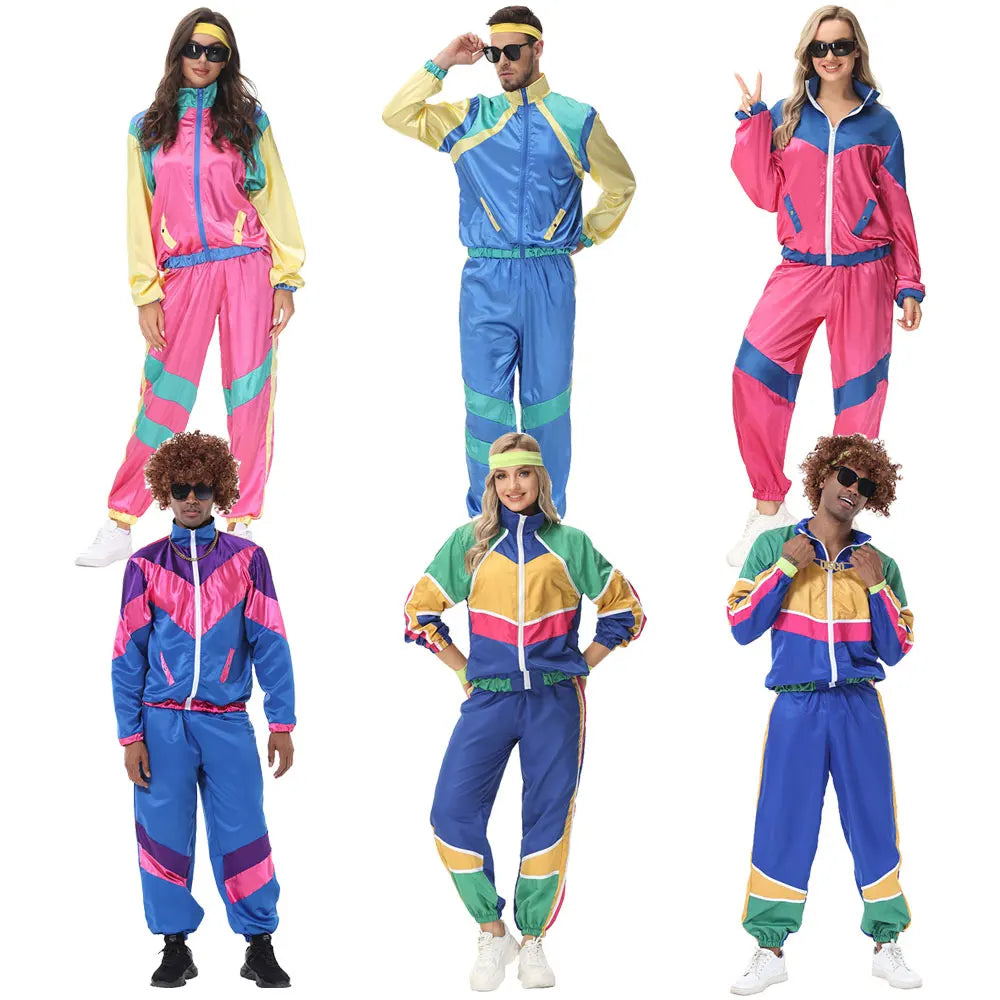 Halloween GROUP Hippie Costumes for Women Male Vintage 70s 80s Rock Disco Cosplay Outfits Hip Hop Disco Hippie Costume