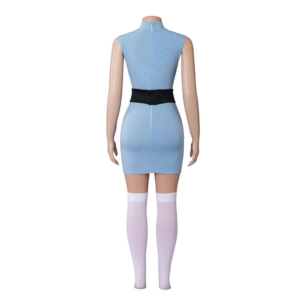 Anime Powerpuff Cosplay Girl Costume Dress Set Blossom Buttercup Bubbles Fancy Dress Halloween Party Women Fancy Dress
