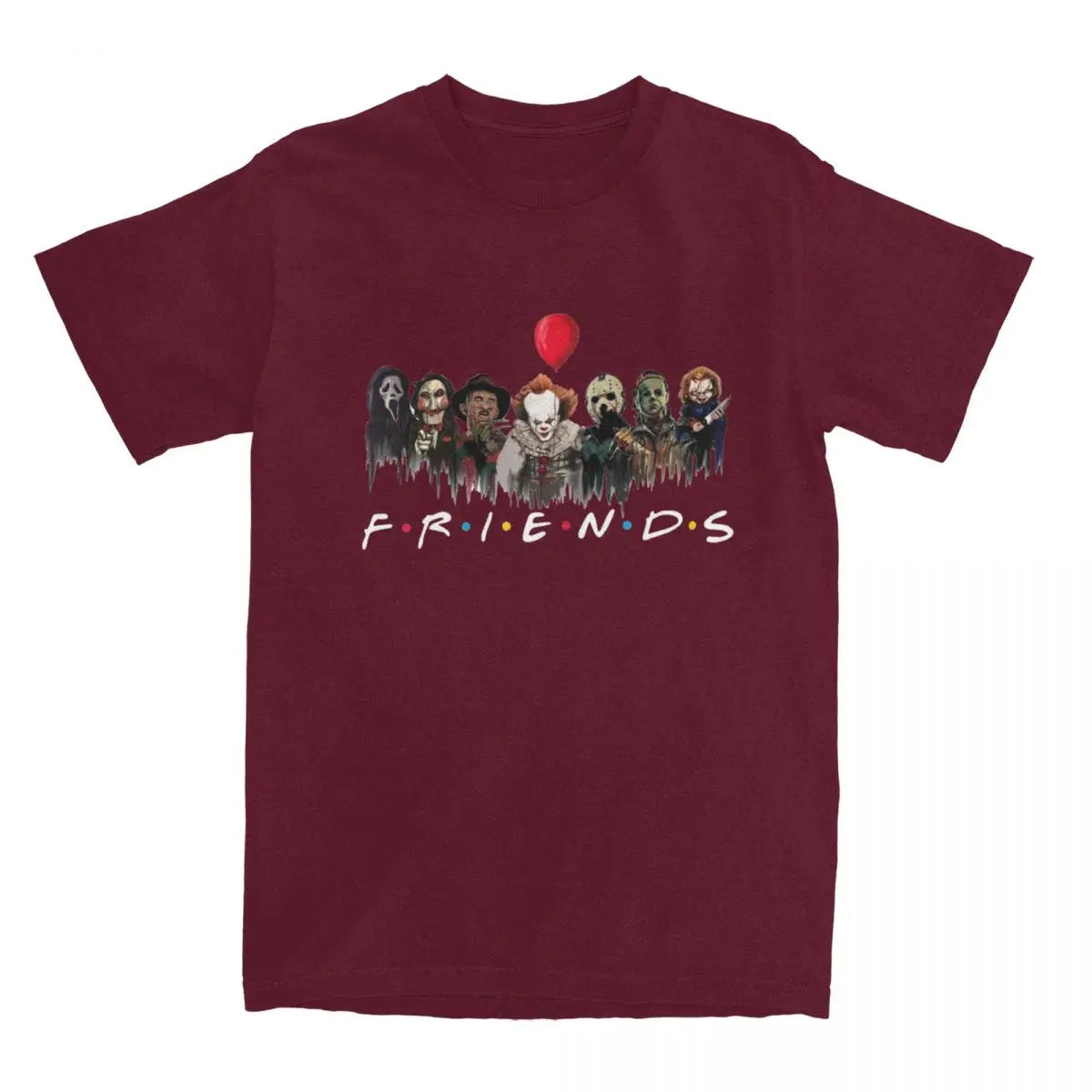 Men Women's T-Shirt Halloween Movie Horror Friends Merchandise Novelty Cotton Short Sleeve thrilling movie T Shirt Round Collar