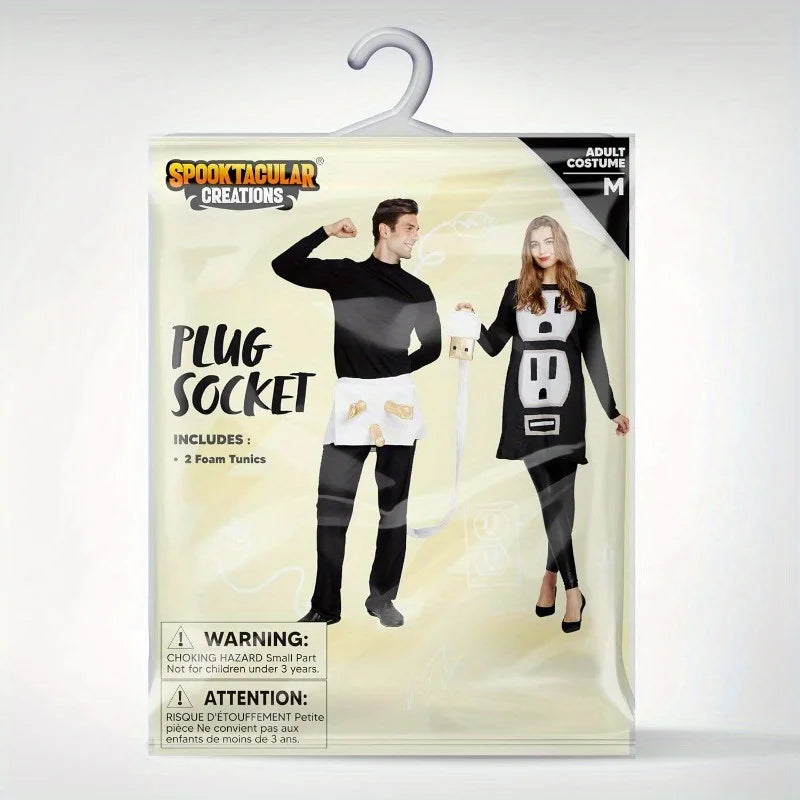 Spooktacular Creations Plug and Socket Halloween Costume Adult, Plug and Outlet Couples Costume USB Costume