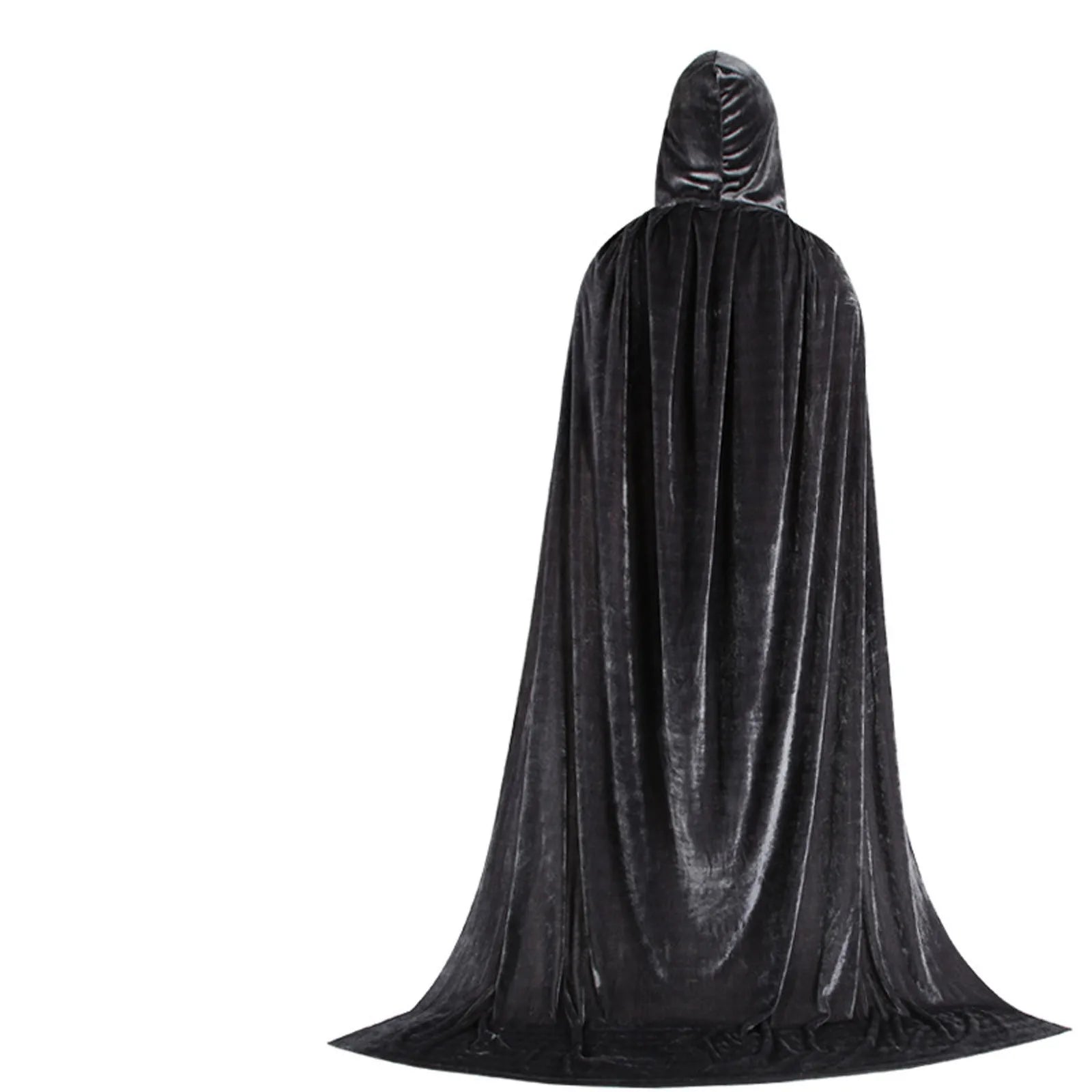 Adult Kids Halloween For groups Pleuche Velvet Cloak Cape Hooded Medieval Costume Witch Wicca Vampire Halloween Cosplay Costume Cape
