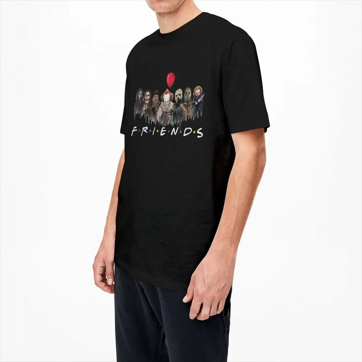 Men Women's T-Shirt Halloween Movie Horror Friends Merchandise Novelty Cotton Short Sleeve thrilling movie T Shirt Round Collar