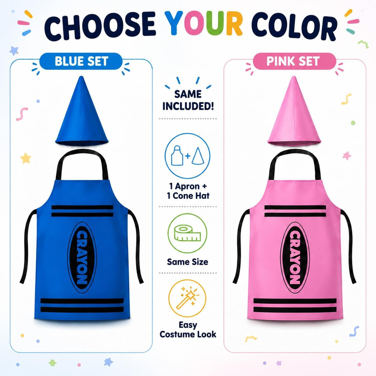 Crayon Costume Set for Adults - School Halloween Dress up Outfit