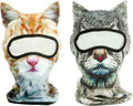 2 Pack 3D Cat Ski Mask with Ears Funny Animal Balaclava